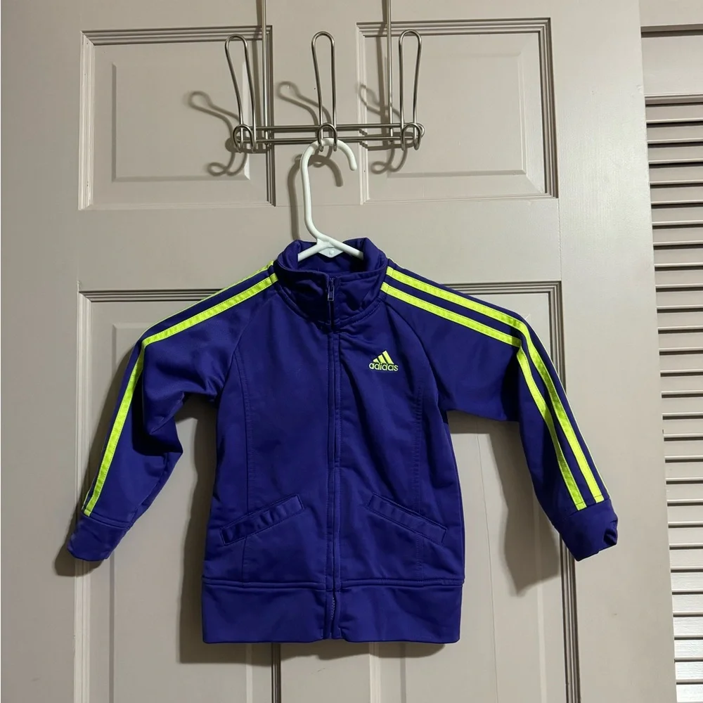 Kids Toddler Girls Adidas Full Zip Tracksuit Jacket Size 3T Purple